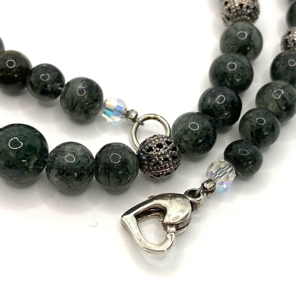 Necklace Artisan Jadeite Stone 18” Silver Clasp - Picture 2 of 6